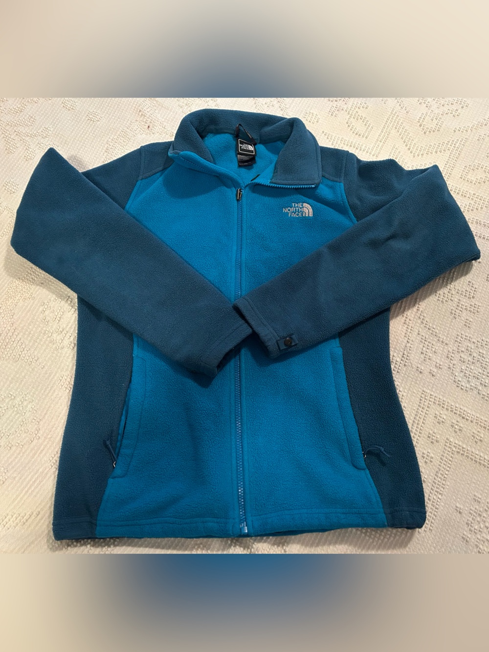 Women’s Two-Tone Blue Fleece North Face Jacket